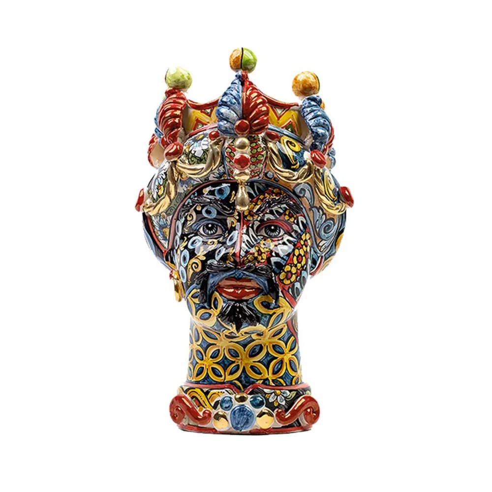 Céramiques siciliennes de Caltagirone "Testa di moro" Man Sicilian Art