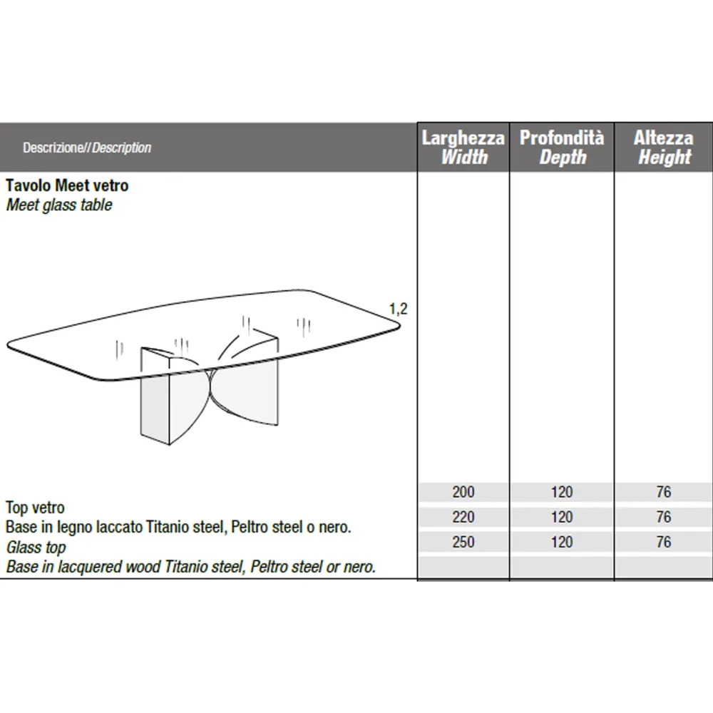 Lago Table Meet Verre