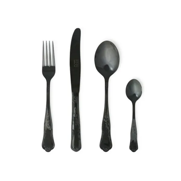Bitossi Set 24 Cutlery Black Shiny Retro