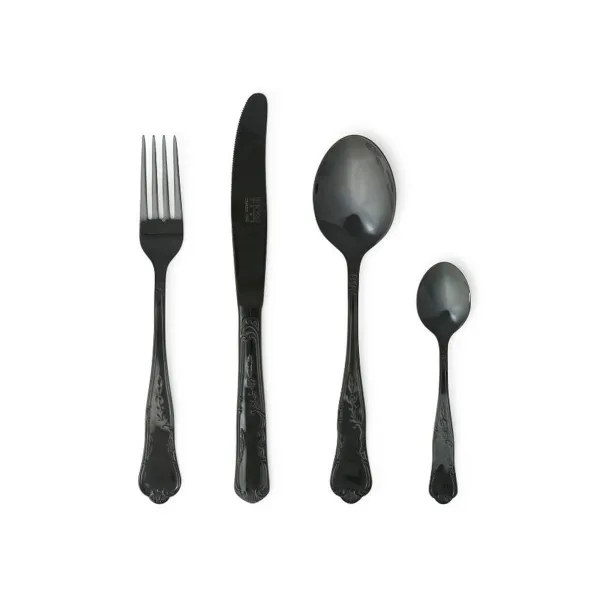 Bitossi Set 24 Posate Nero Shiny Retrò