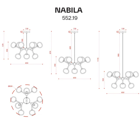 Suspension lamp Tooy Nabila