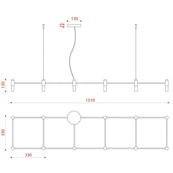 Suspension Lamp Tooy Quadrante