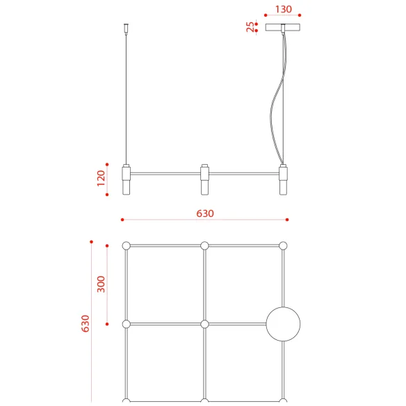 Suspension Lamp Tooy Quadrante