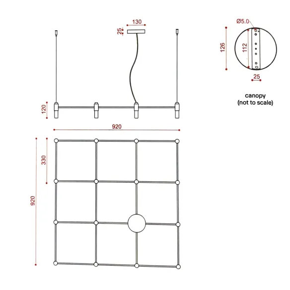 Suspension Lamp Tooy Quadrante