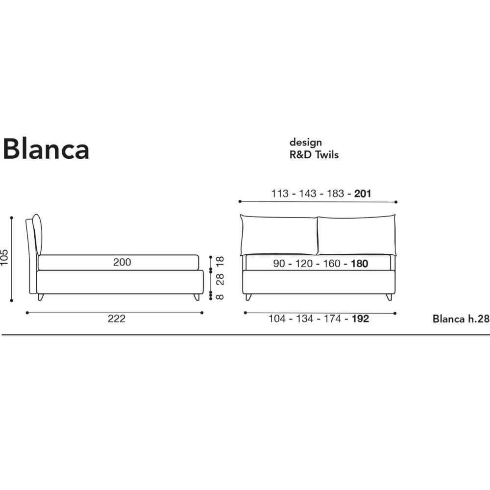 Twils Double bed Blanca Decò