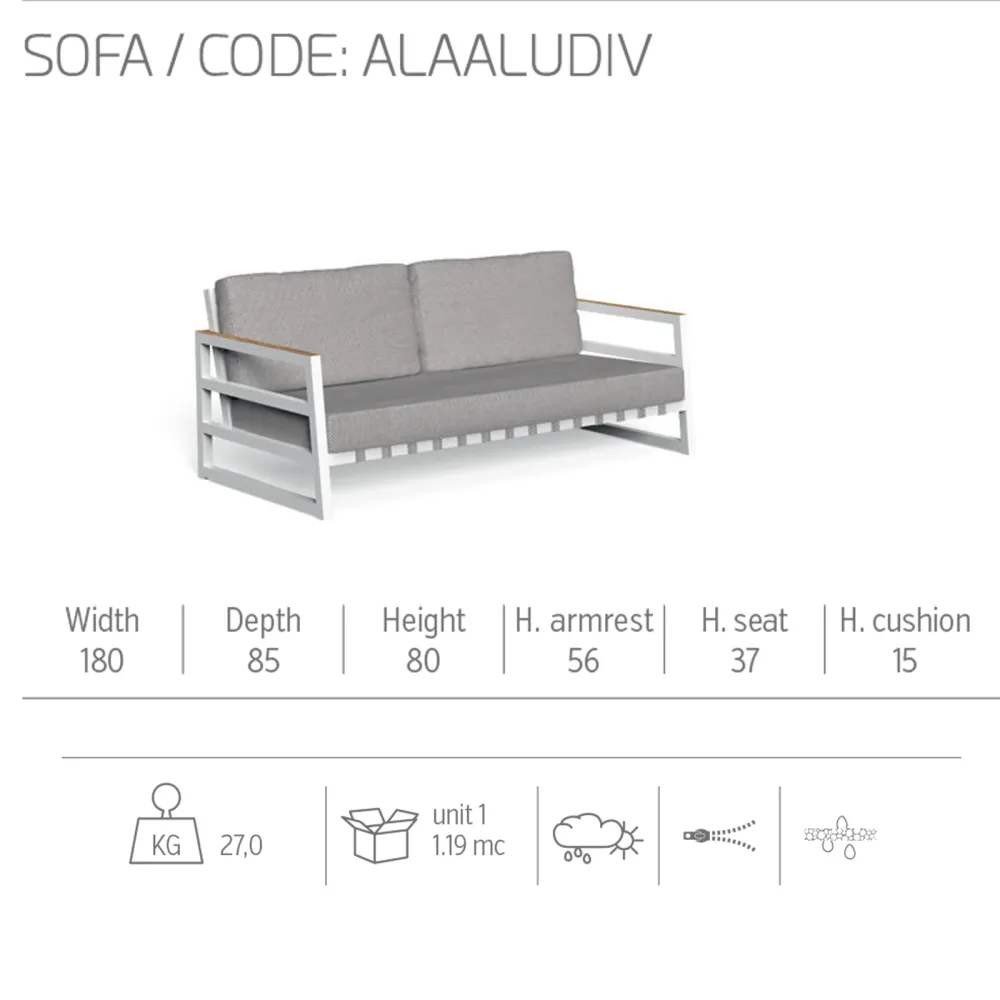 2-Sitzer-Sofa Talenti Alabama Alu