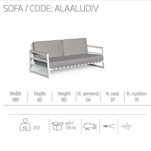 2-Sitzer-Sofa Talenti Alabama Alu