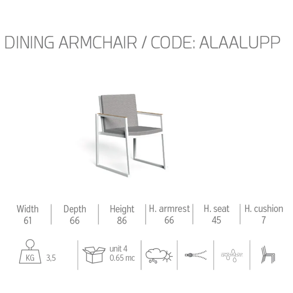 Silla con reposabrazos Talenti Alabama Alu