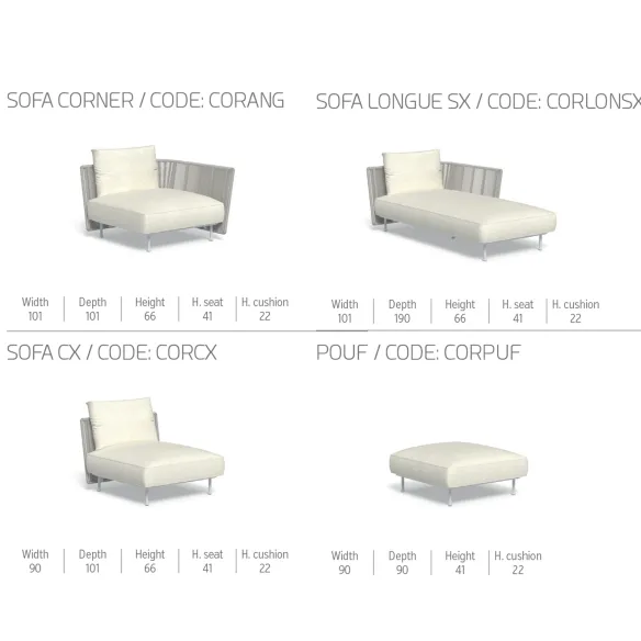 Canapé modulable Talenti Coral