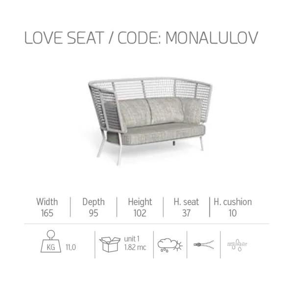 Sofa with high back Talenti Moon Alu