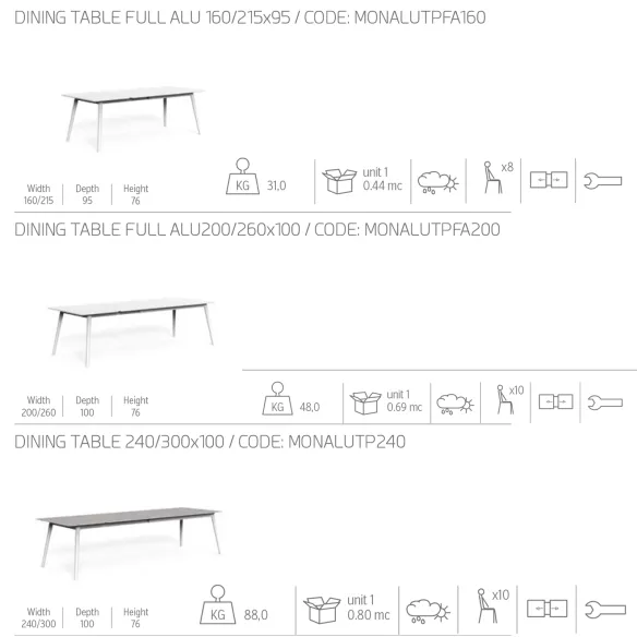 Mesa extensible Talenti Moon Alu
