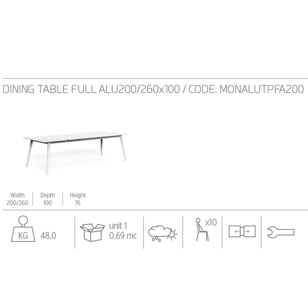 Table extensible Talenti Moon Alu