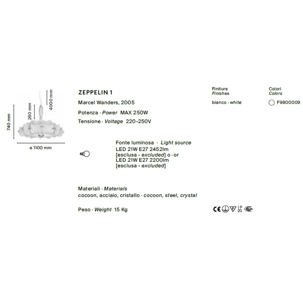 Lampe suspension Flos Zeppelin 1