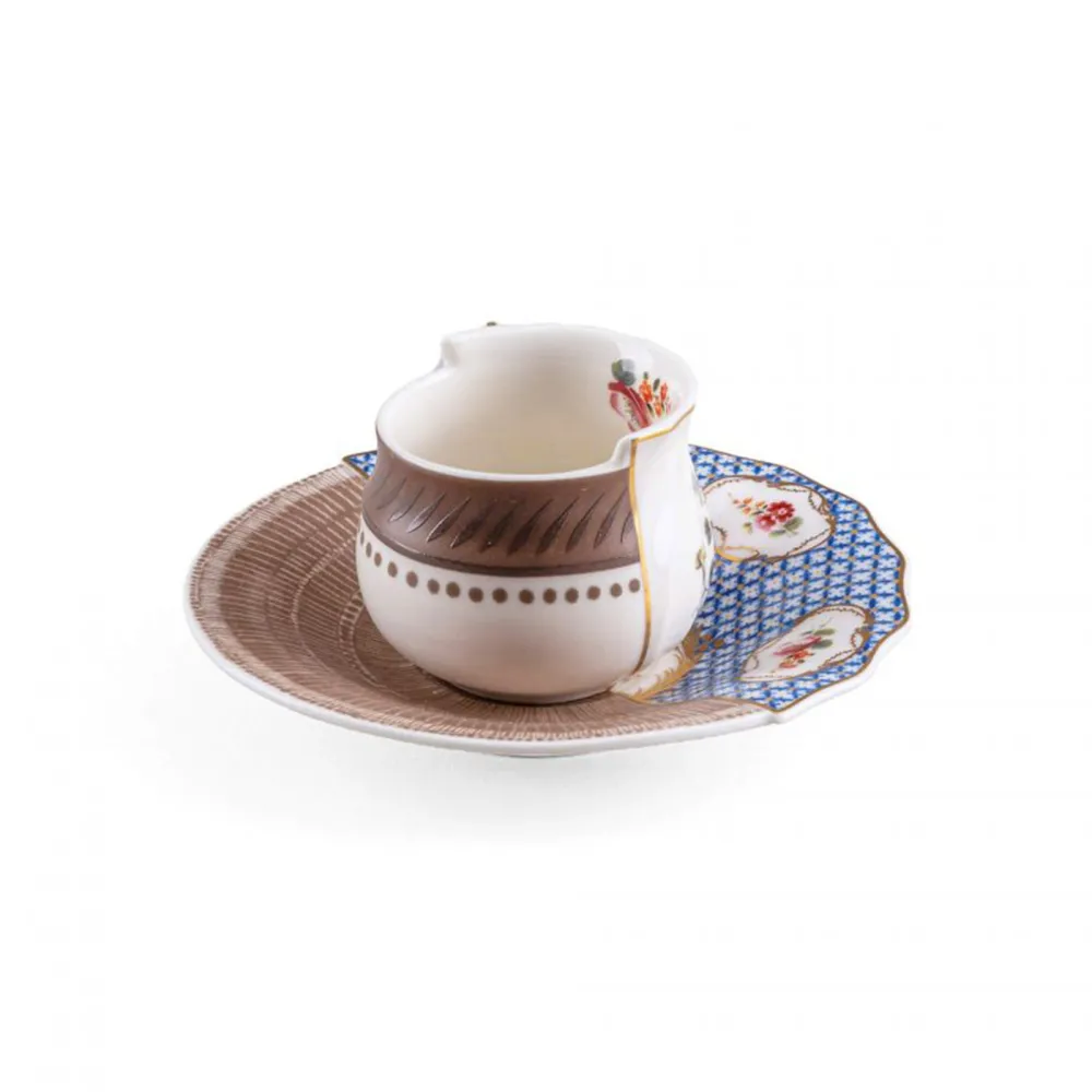 Seletti coffee cup with saucer in porcelain Hybrid 2.0-Djenne