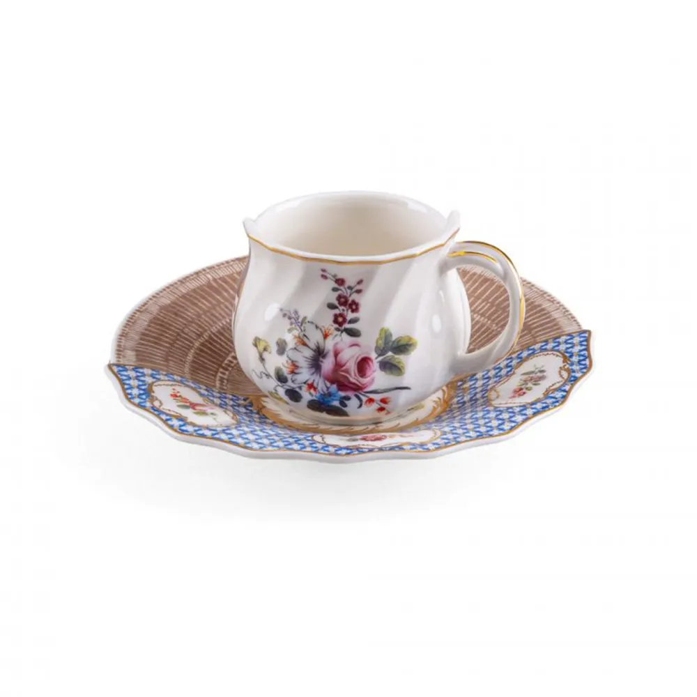 Seletti coffee cup with saucer in porcelain Hybrid 2.0-Djenne