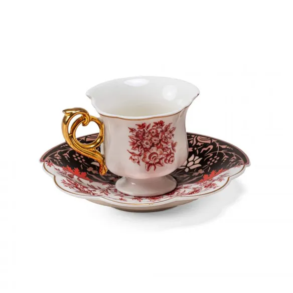Seletti Tazzina da caffè con piattino in porcellana Hybrid-Sagala