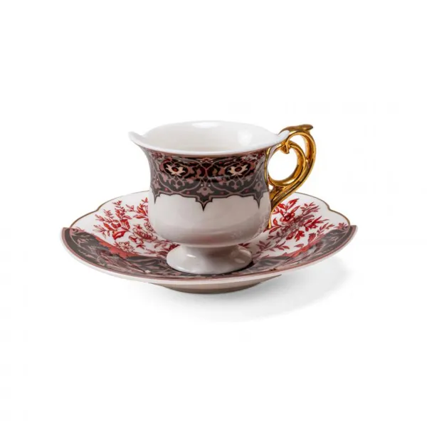 Seletti Kaffeetasse mit Untertasse aus-Porzellan Hybrid-Sagala 2