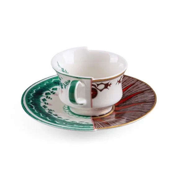 Seletti Tasse à café avec soucoupe en porcelaine Hybrid-Chucuito