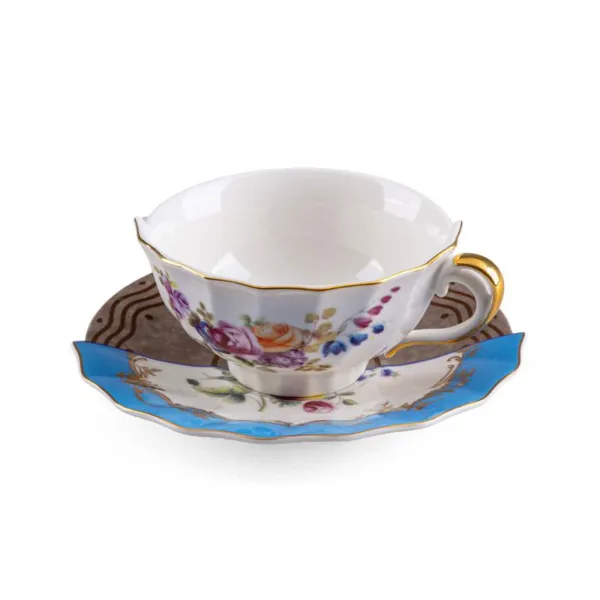 Seletti Tazza da tè con piattino in porcellana Hybrid-Kerma