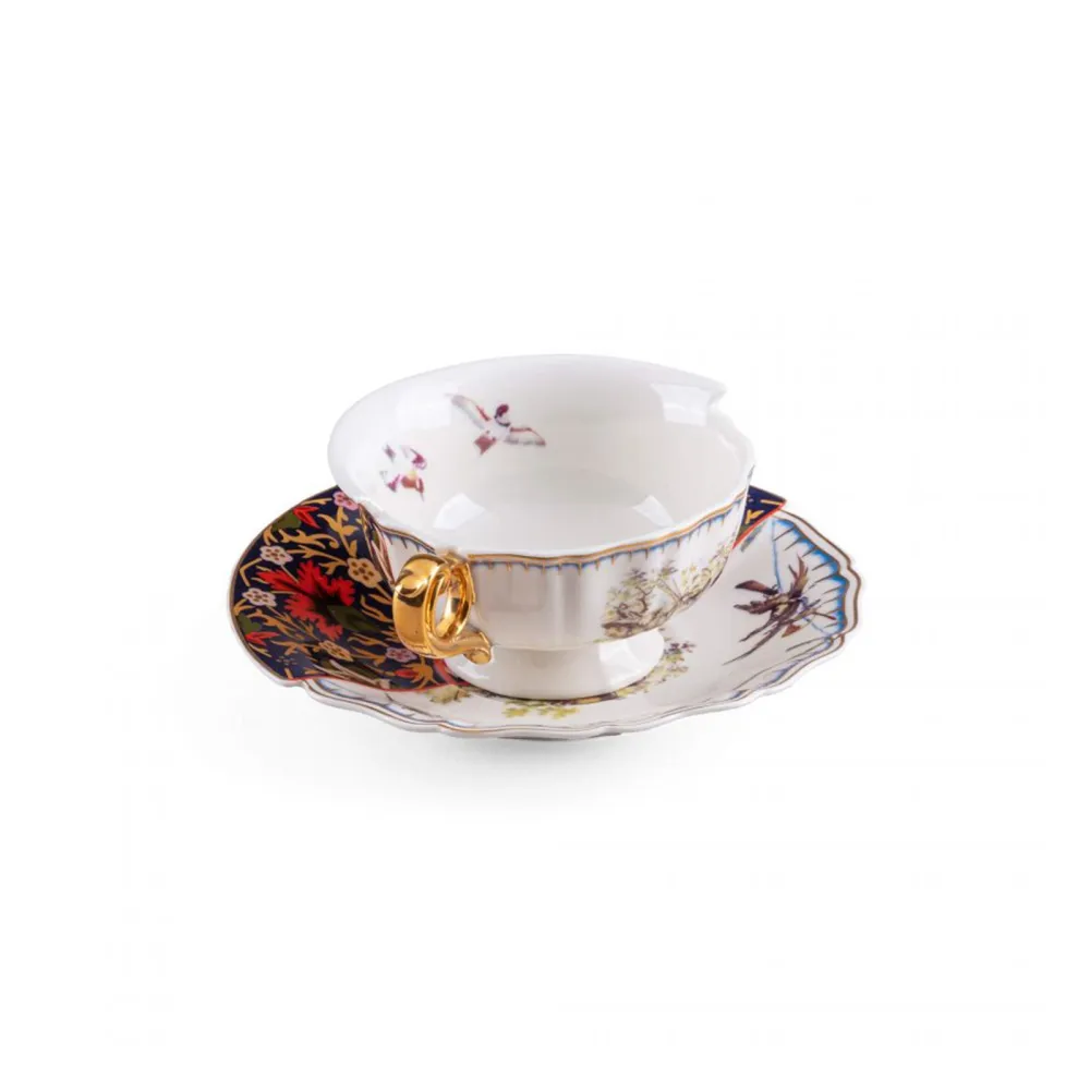 Seletti Taza y platillo de porcelana Hybrid-Kannauj
