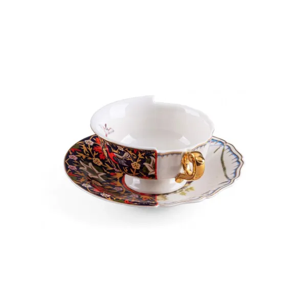 Seletti Tazza da tè con piattino in porcellana Hybrid-Kannauj 2