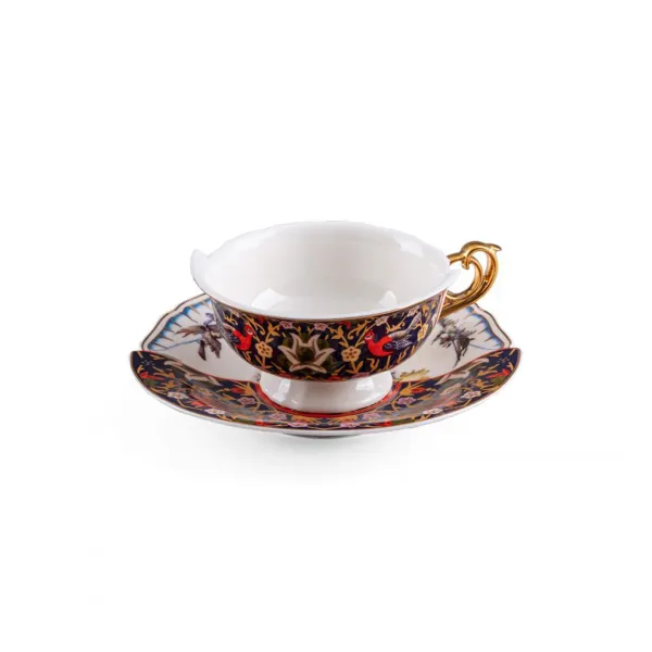 Seletti Tazza da tè con piattino in porcellana Hybrid-Kannauj
