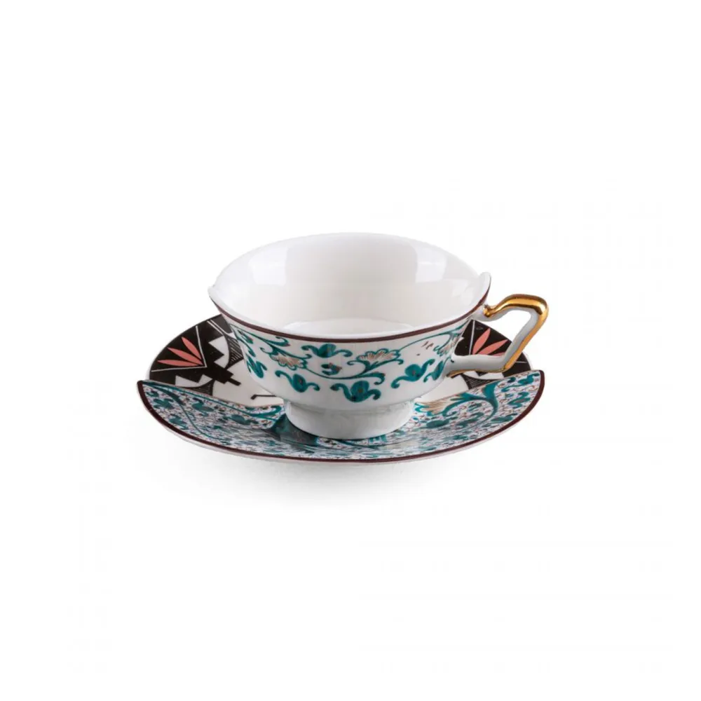 Seletti porcelain teacup and saucer Hybrid-Aspero