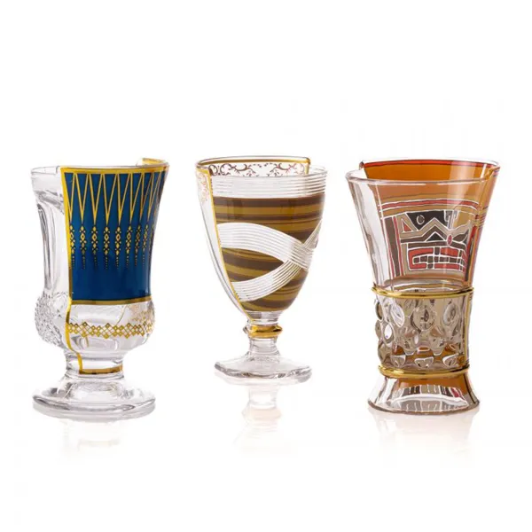 Seletti Set 3 vasos de cristal Hybrid-Pannotia 330 ml