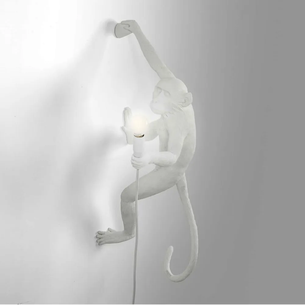 Seletti Lampada in resina Monkey Lamp White