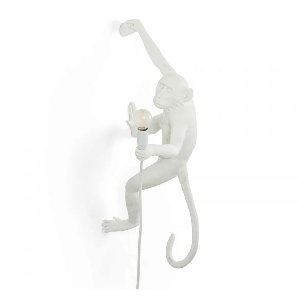 Seletti Lampada in resina Monkey Lamp White