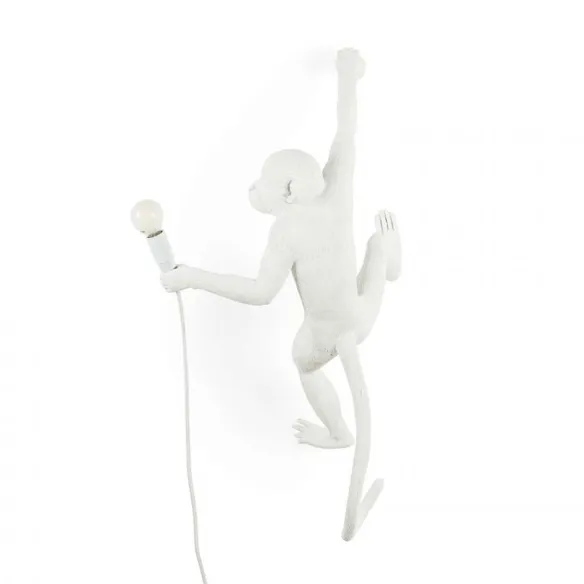Seletti Lampada in resina Monkey Lamp White