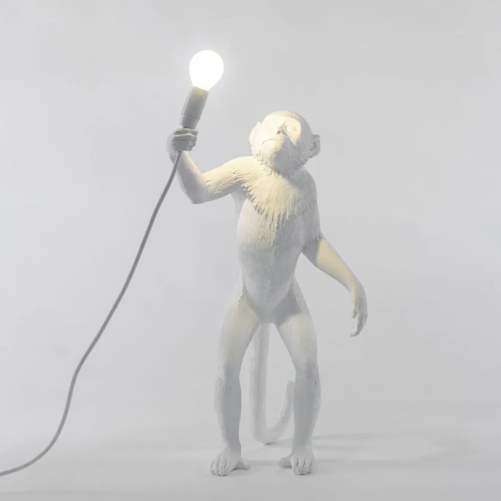 Seletti Lampada in resina Monkey Lamp White