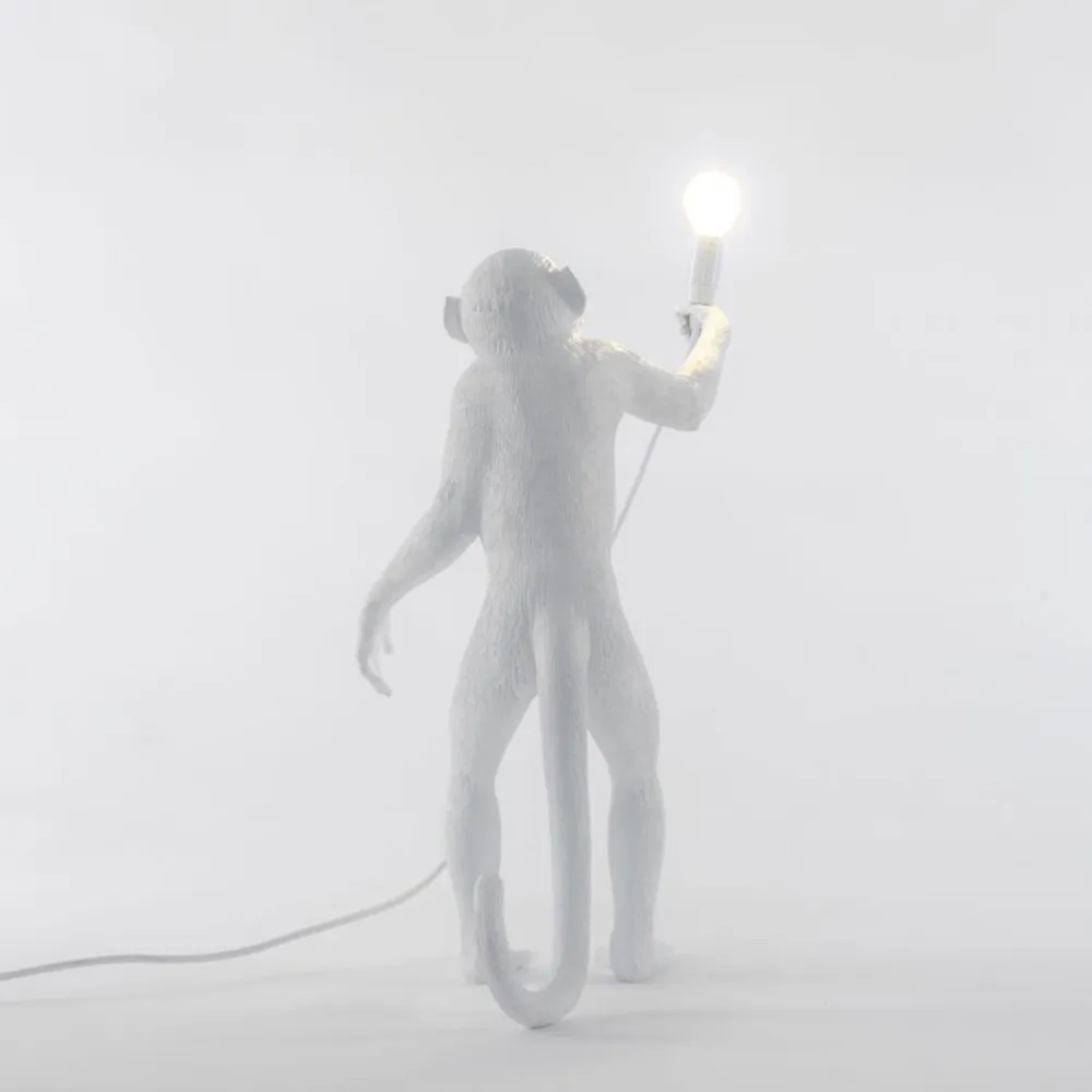 Seletti Lampada in resina Monkey Lamp White
