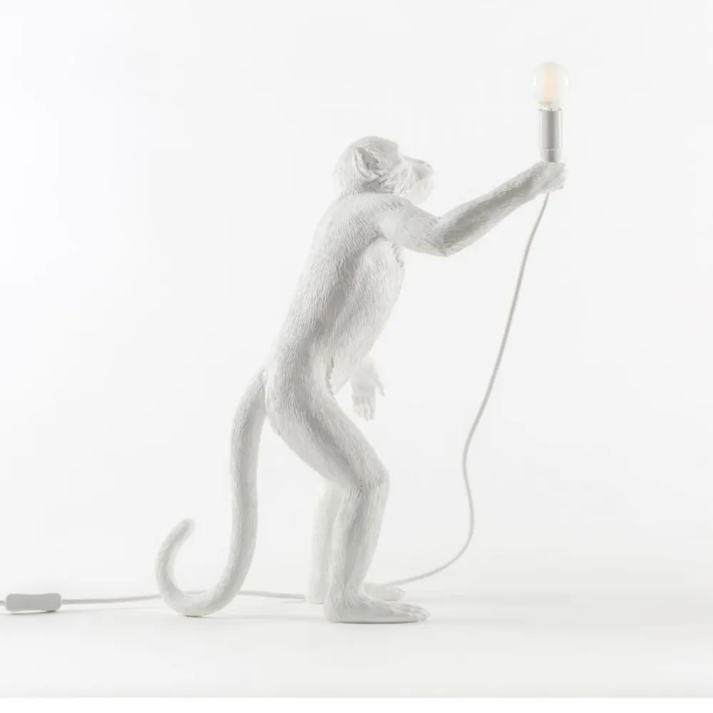Seletti Lampada in resina Monkey Lamp White