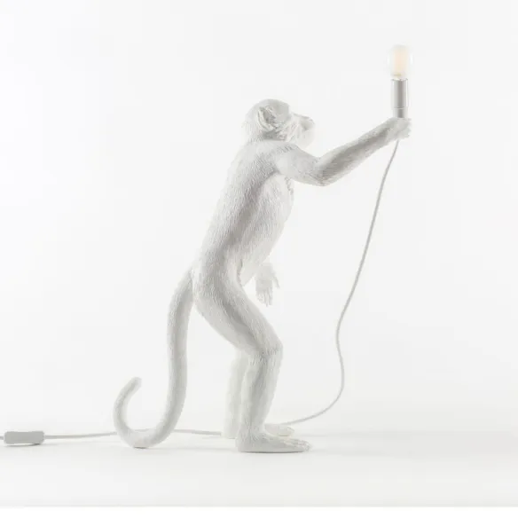 Seletti Lampada in resina Monkey Lamp White