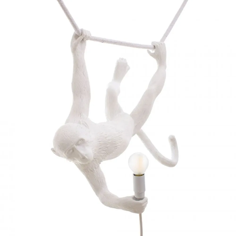 Seletti Lampada in resina Monkey Lamp White
