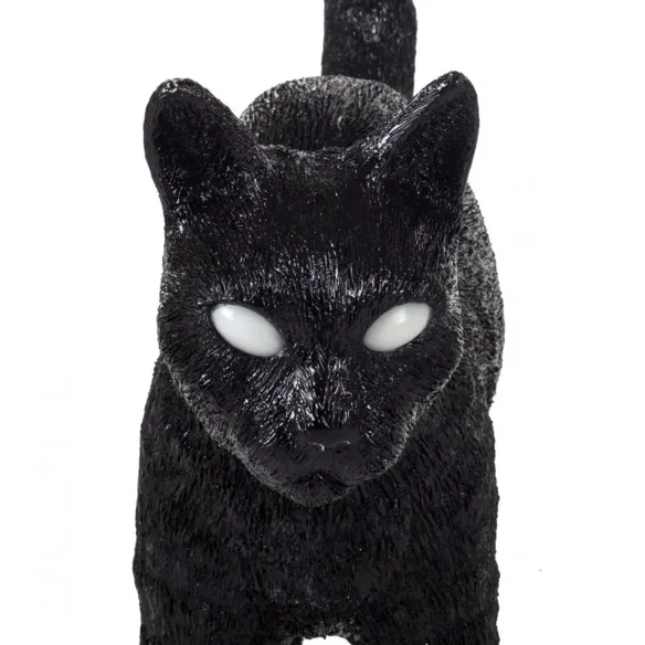 Seletti Lampe aus Harz Jobby the Cat Black