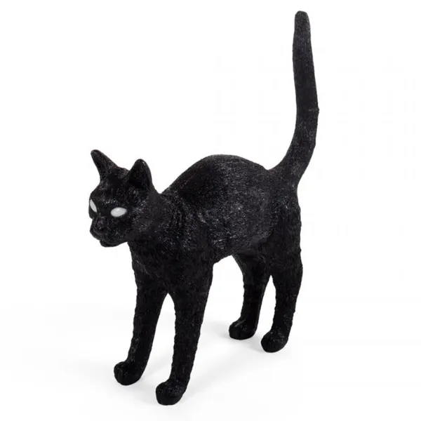 Seletti Lampada in resina Jobby the Cat Black