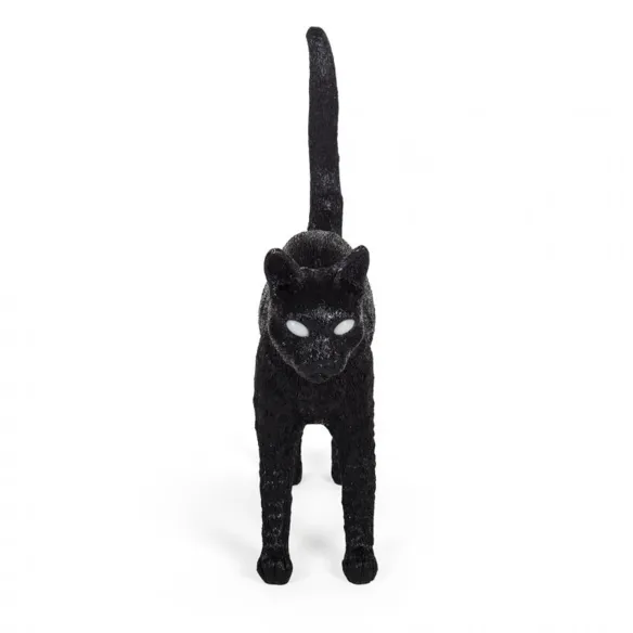 Seletti Lampe aus Harz Jobby the Cat Black