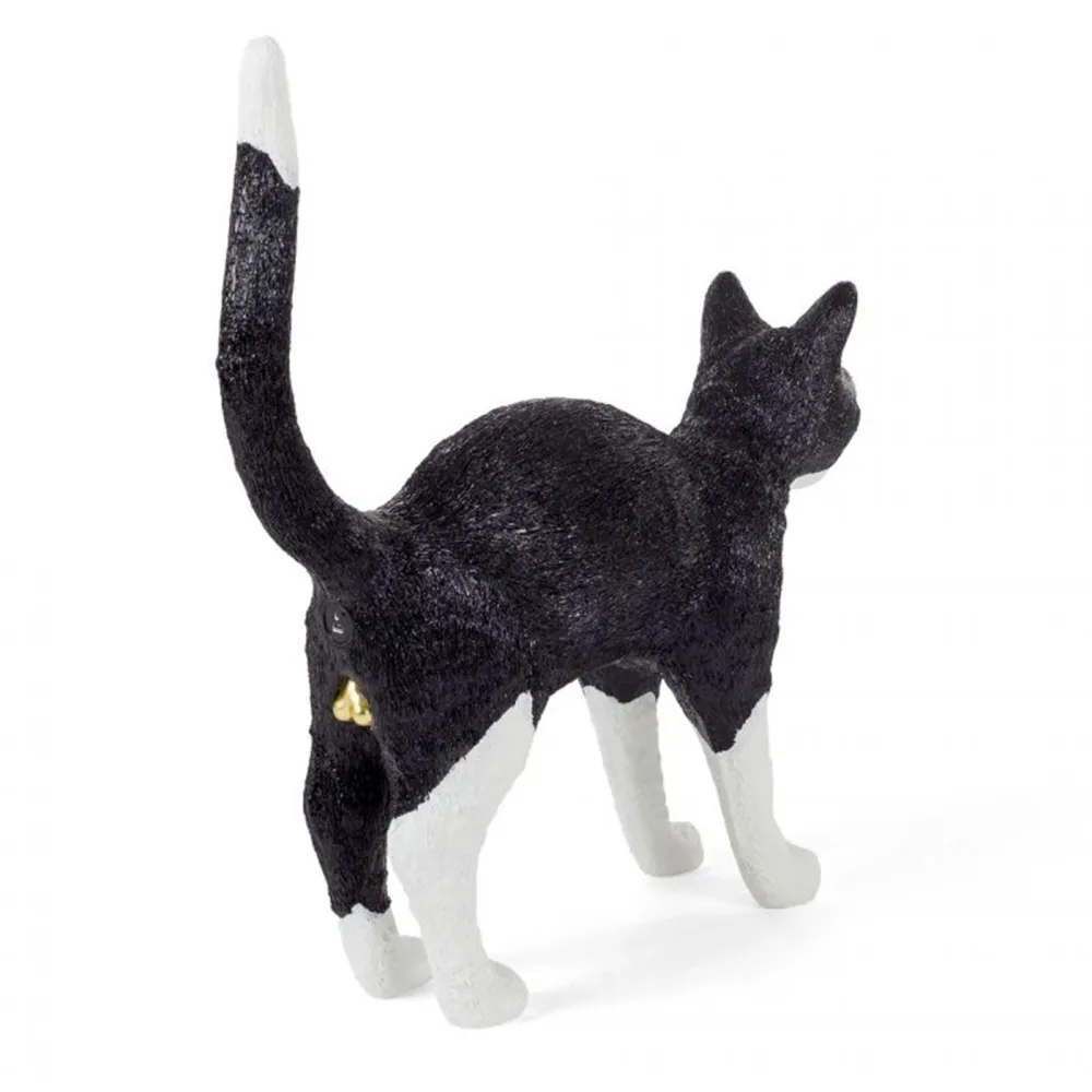 Seletti Lámpara de Resina Jobby el Gato Negro / Blanco