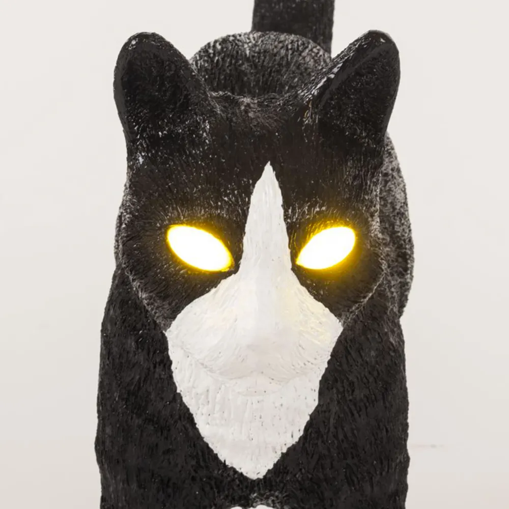 Seletti Lampe Résine Jobby le Chat Noir / Blanc