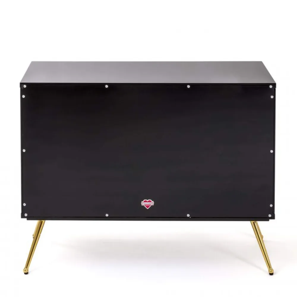 Seletti Commode avec 2 tiroirs Toiletpaper Lipsticks Black