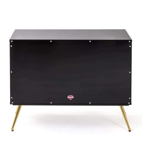 Seletti Kommode mit 2 Schubladen Toiletpaper Lipsticks Black