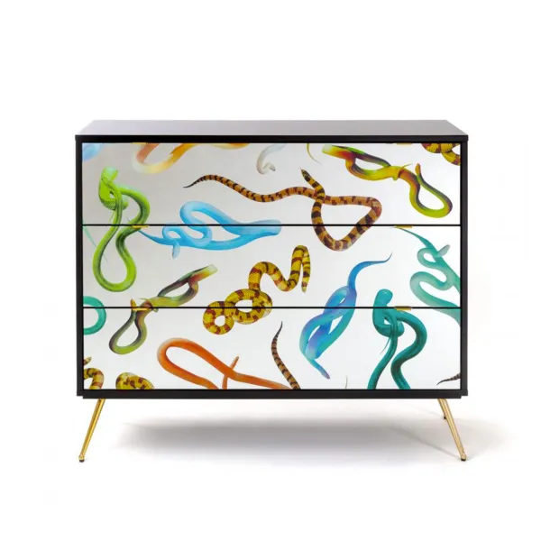 Seletti Cassettiera 3 cassetti Toiletpaper Snakes