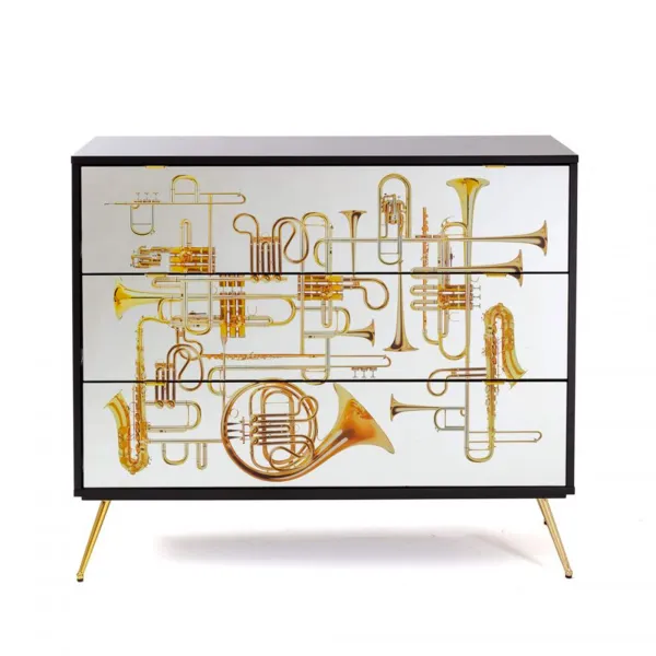 Seletti Kommode mit 3 Schubladen Toiletpaper Trumpets