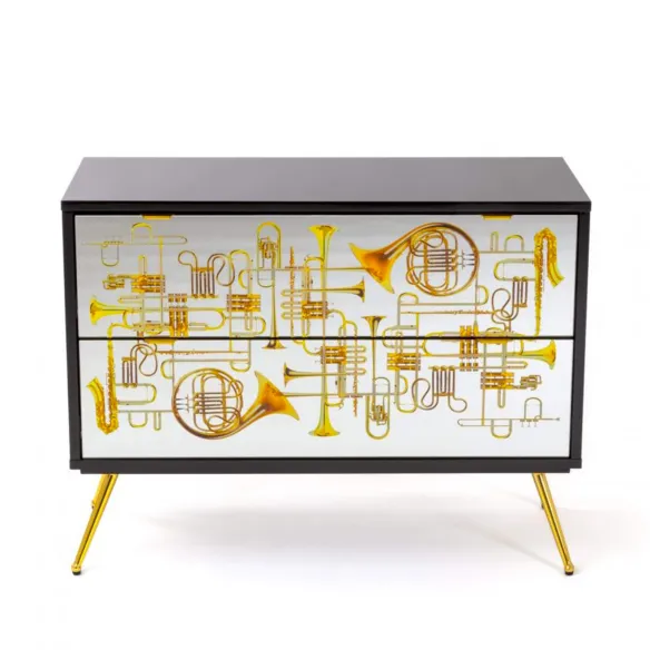 Seletti Kommode mit 3 Schubladen Toiletpaper Trumpets