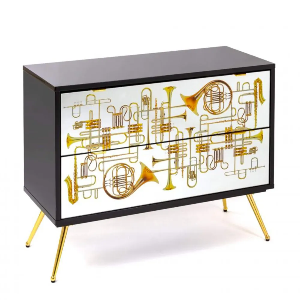 Seletti Chest of 3 drawers Toiletpaper Trumpets