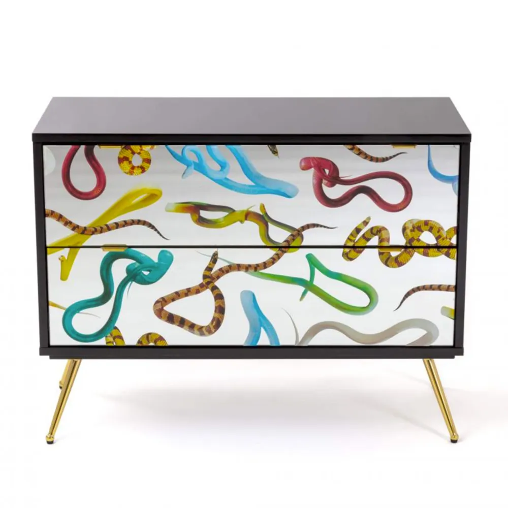 Seletti Chest of 3 drawers Toiletpaper Snakes