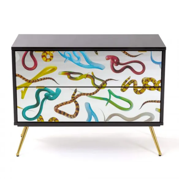 Seletti Kommode mit 3 Schubladen Toiletpaper Snakes