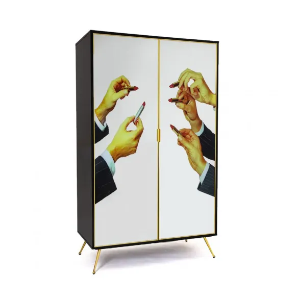 Seletti Armadio con ante Specchio Toiletpaper Lipsticks Black
